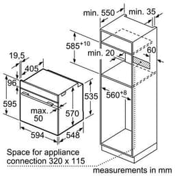 LÒ NƯỚNG BOSCH HBF113BR0A LÒ NƯỚNG ÂM TỦ 66 L, THIẾT KẾ SANG TRỌNG HIỆN ĐẠI