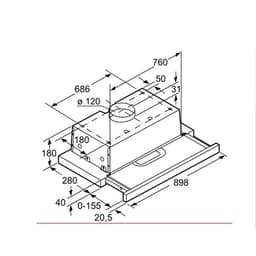 MÁY HÚT MÙI BOSCH DFT93AC50 - THIẾT KẾ ÂM TỦ TINH TẾ VÀ NHỎ GỌN